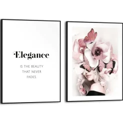 Reinders Set poster met lijst - Elegante Bloemenvrouw Clearance