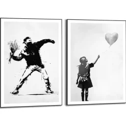 Reinders Set poster met lijst - Street Art Banksy Hot