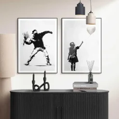 Reinders Set poster met lijst - Street Art Banksy Hot