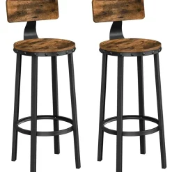 ACAZA Set van 2 barkrukken - industrieel ontwerp - vintage bruin New