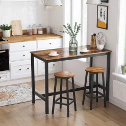 Merkloos Set van 2 barkrukken - met stabiel stalen frame - hoogte 65 cm - Bruin