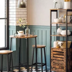 Merkloos Set van 2 barkrukken - met stabiel stalen frame - hoogte 65 cm - Bruin