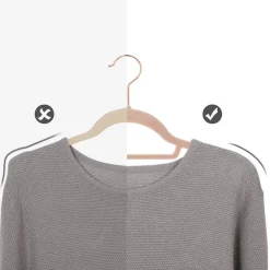 Merkloos Set van 50 fluwelen Kledinghangers met Anti-Slip, Roze Hangers met Gouden Haak