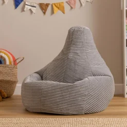 icon Set van 2 Kinderzitzakken Dalton - Corduroy Zitzak - Grijs New