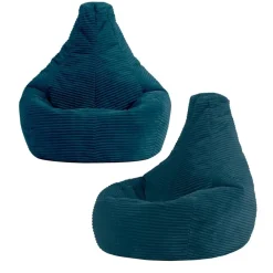 icon Set van 2 Kinderzitzakken Dalton - Corduroy Zitzak - Blauwgroen Hot