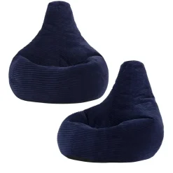 icon Set van 2 Kinderzitzakken Dalton - Corduroy Zitzak - Marineblauw Outlet