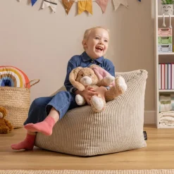 icon Set van 2 Kinderzitzakken Morgan - Corduroy Zitzak met Vulling - Beige Online