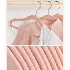 Merkloos Set van 30 kinder kledinghangers in rose, met rosé gouden haak New