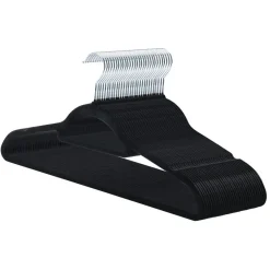 Merkloos Set van 30 Kledinghangers met Fluwelen laagje - Zwart Clearance