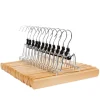 Merkloos Set van 12 Massief Houten Broek hangers - met vilt Anti-Slip New