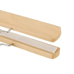 Merkloos Set van 12 Massief Houten Broek hangers - met vilt Anti-Slip New