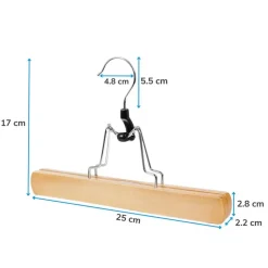 Merkloos Set van 12 Massief Houten Broek hangers - met vilt Anti-Slip New