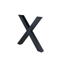 Dimehouse Set van 2 metalen tafelpoten X-frame zwart - 8x70x72 cm - Metaal - Zwart