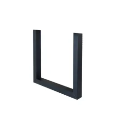 Dimehouse Set van 2 metalen tafelpoten U-frame zwart - 8x70x72 cm - Metaal - Zwart New