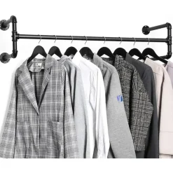 ACAZA Set van 2 ophangrails - industriële look - zwart Online