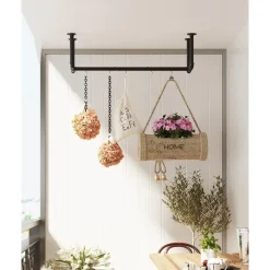 ACAZA Set van 2 ophangrails - industriële look - zwart Online