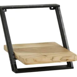 Leen Bakker Set van 3 wandplanken Siebe-acacia/gepoedercoat metaal Clearance