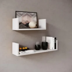 Emob Set van 2 wandplanken 40x14.5 cm en 60x14.5 cm Britta-wit Online