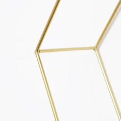 IVOL Set van 3 zeshoekige metalen wandrekjes met houten plankje - Goud Discount