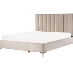 Beliani SEZANNE - Bed met opbergruimte - Taupe - 180 x 200 cm - Fluweel Best