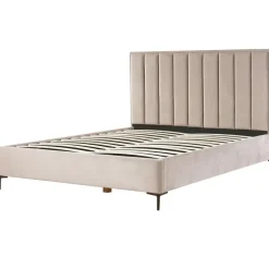 Beliani SEZANNE - Bed met opbergruimte - Taupe - 180 x 200 cm - Fluweel Best