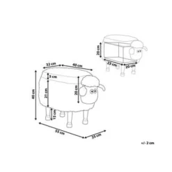 Beliani SHEEP - Hocker - Roze - Polyester Online