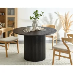 Beliani SHEHO - Eettafel - Zwart - 120 cm - MDF New