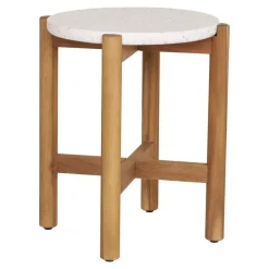 House Nordic Sidetable Acacia Naturel/Wit - 37x37x46cm - Terracina Best