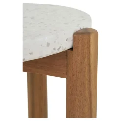 House Nordic Sidetable Acacia Naturel/Wit - 37x37x46cm - Terracina Best