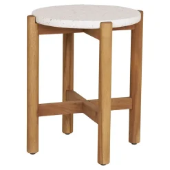 House Nordic Sidetable Acacia Naturel/Wit - 37x37x46cm - Terracina Best