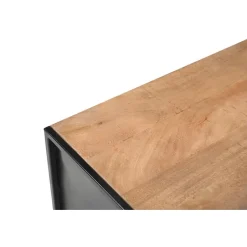 Livingfurn Sidetable Naturel Mangohout - Metaal - 120x35x75cm - Elin Online