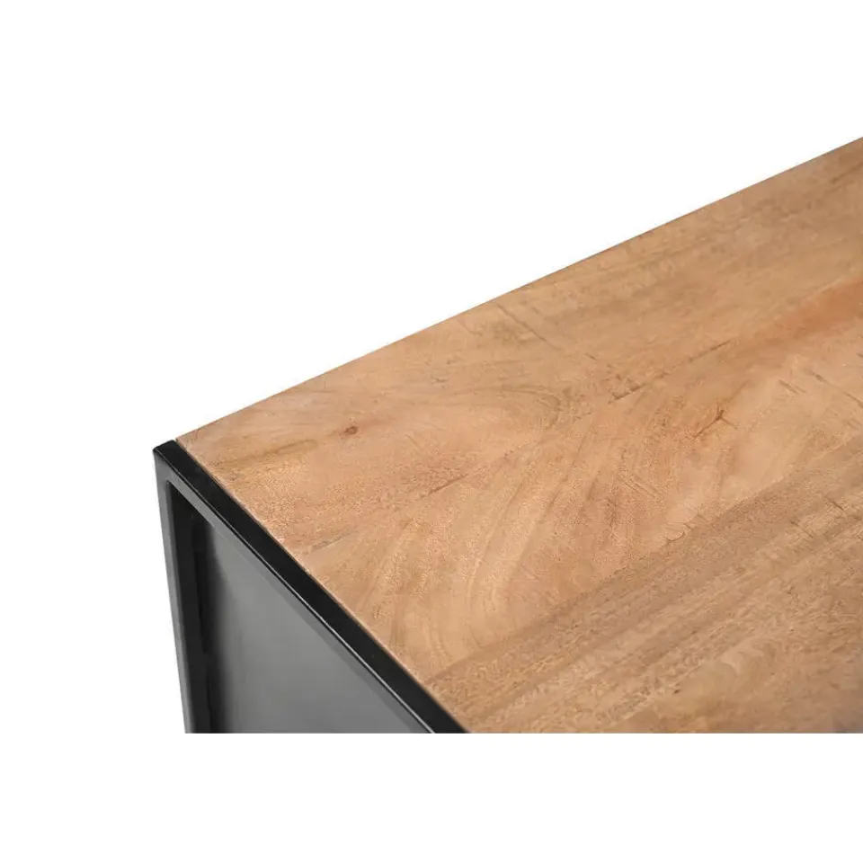 Livingfurn Sidetable Naturel Mangohout - Metaal - 120x35x75cm - Elin Online