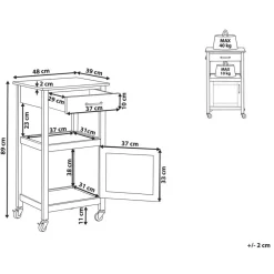Beliani SIENA - Keukentrolley - Wit - MDF Online