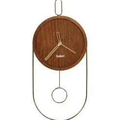 Leen Bakker SIERRE - Wandklok - Donkerbruin - MDF