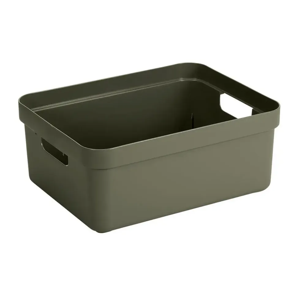 Leen Bakker Sigma home box 24 liter - donkergroen - 45,3x35,4x18,3 cm Online