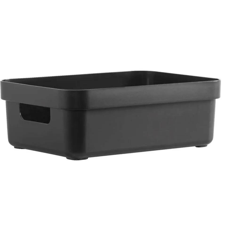 Leen Bakker Sigma home box 9 liter - zwart - 35,2x25,3x12,2 cm Best