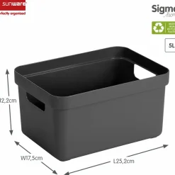 Sunware Sigma home opbergbox 5L antraciet