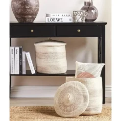 Beliani SILOPI - Mand set van 2 - Beige - Katoen Discount