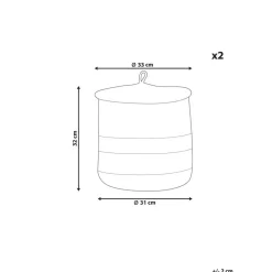 Beliani SILOPI - Mand set van 2 - Beige - Katoen Discount