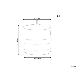 Beliani SILOPI - Mand set van 2 - Beige - Katoen Discount