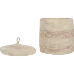 Beliani SILOPI - Mand set van 2 - Beige - Katoen Discount