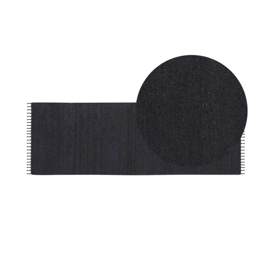 Beliani SINANKOY - Loper tapijt - Zwart - 80 x 300 cm - Jute New