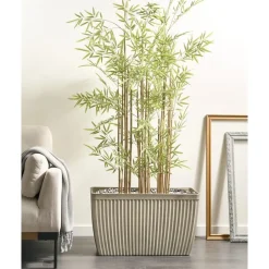 Leen Bakker SISAL - Bloempot - Beige - 73 x 32 cm - Steenmengsel Best