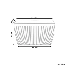 Leen Bakker SISAL - Bloempot - Beige - 73 x 32 cm - Steenmengsel Best