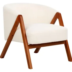 Beliani SKEI - Fauteuil - Wit - Bouclé Outlet