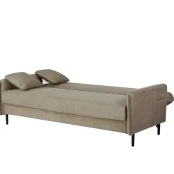 Giga Meubel Slaapbank 3-Zits - Taupe Stof - Zithoogte 47cm - 200x85x87cm - Torvi Hot