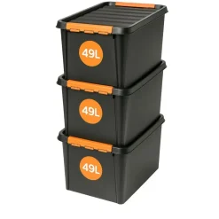 SmartStore Stevige Opbergbox 49L Set van 3 - 59x39x34cm Online