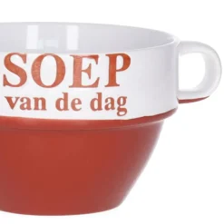 Merkloos Soepkommen - Soep van de dag - rood - Stapelbaar Outlet