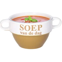 Merkloos Soepkommen - Soep van de dag - Cappuccino bruin - Stapelbaar Discount