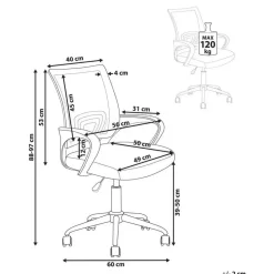 Beliani SOLID - Bureaustoel - Zwart - Polyester Best